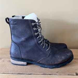 Sorel Emelie Genuine Shearling Short Lace-Up Boots